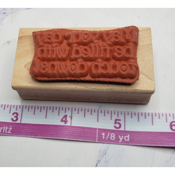 Lot of 7 Inspirational Phrases and Expressions Wood Mounted Rubber Stamps - Picture 8 of 15